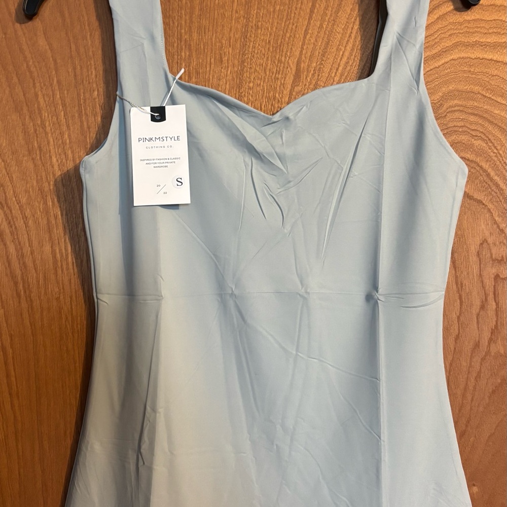 Pinkstyle Light Blue Sleeveless Top